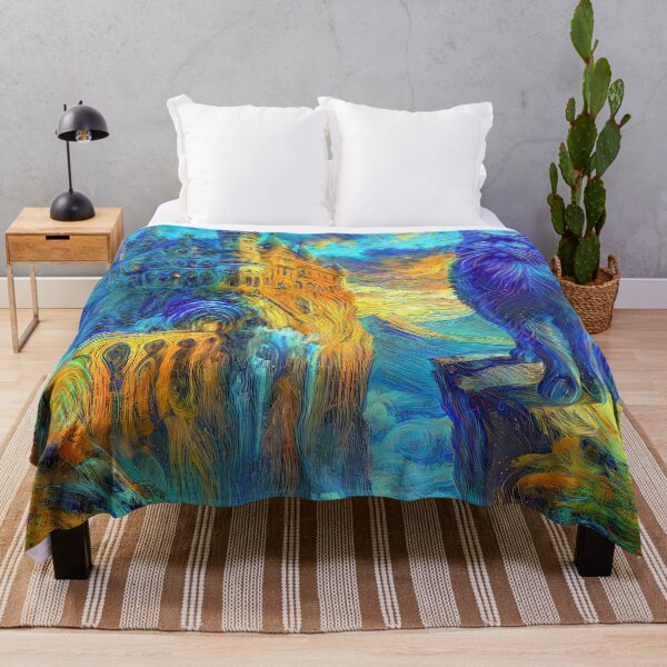 Item preview, Abstract abstraction of castle and cat. DeepDream designed and sold by blackhalt.
