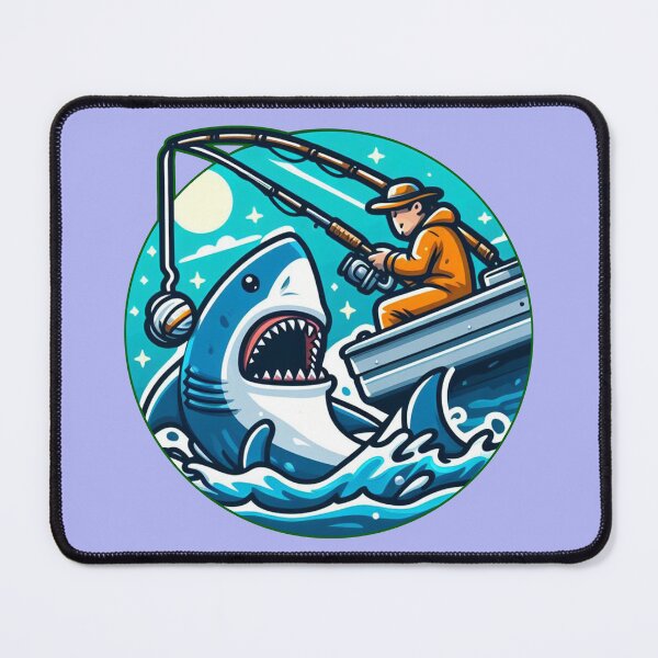 Item preview, shark fishing cartoon designed and sold by winaidigidesign.
