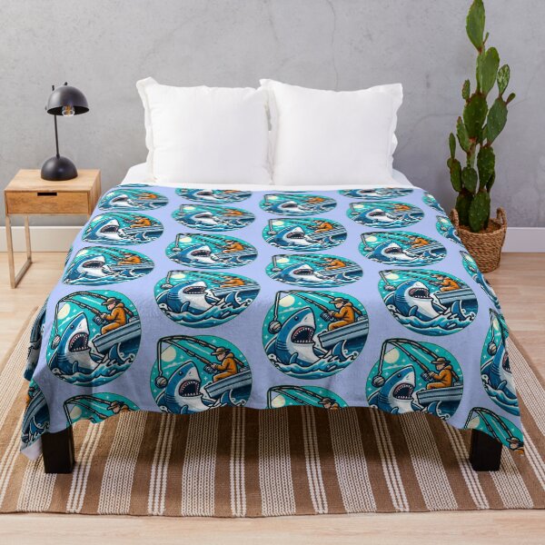 Item preview, shark fishing cartoon designed and sold by winaidigidesign.