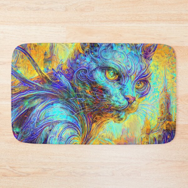 Item preview, Abstract abstraction of castle and cat. DeepDream designed and sold by blackhalt.