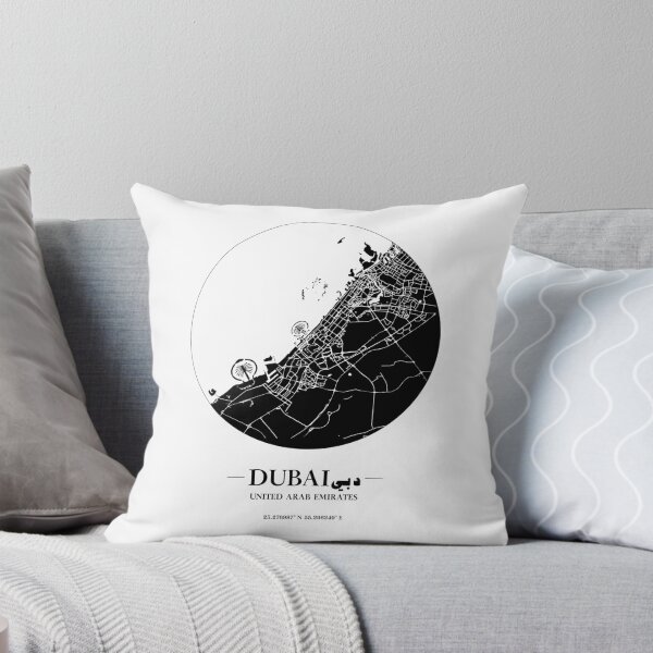 Item preview, Minimalist World Cities Map Monochrome - Dubai designed and sold by GregInJapanShop.