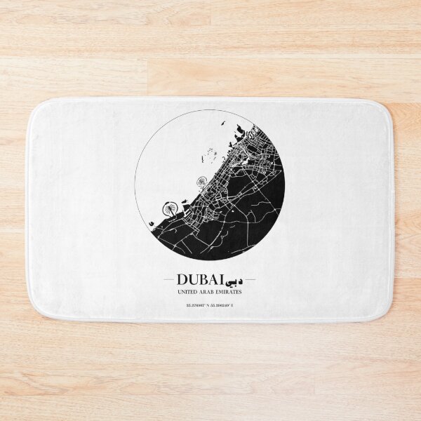 Item preview, Minimalist World Cities Map Monochrome - Dubai designed and sold by GregInJapanShop.