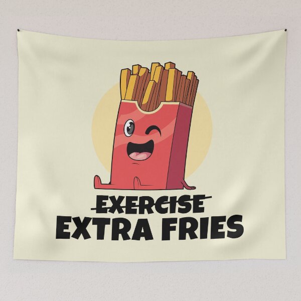 Item preview, Exercise? Extra Fries! (on light colors) designed and sold by messy-nessie.