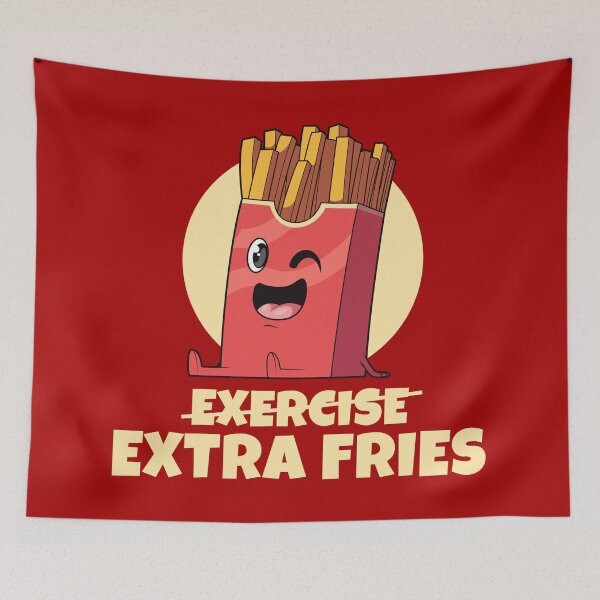 Item preview, Exercise? Extra Fries! (on dark colors) designed and sold by messy-nessie.