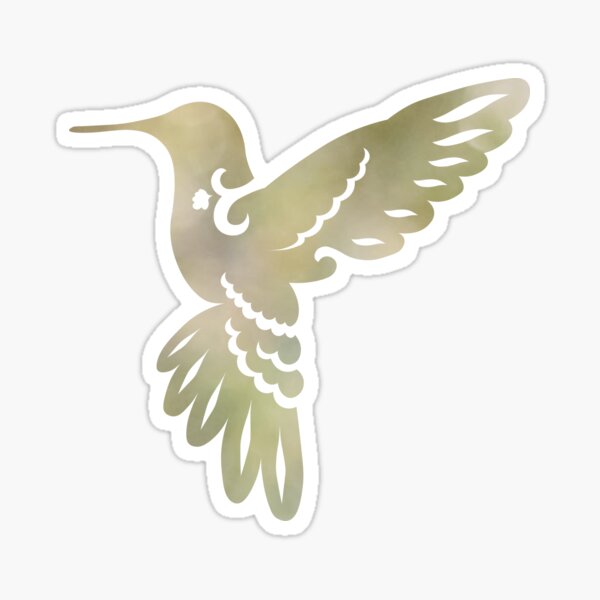 Hummingbird Silhouette with Green Blur Sticker