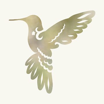 Artwork thumbnail, Hummingbird Silhouette with Green Blur by Bekah Grace