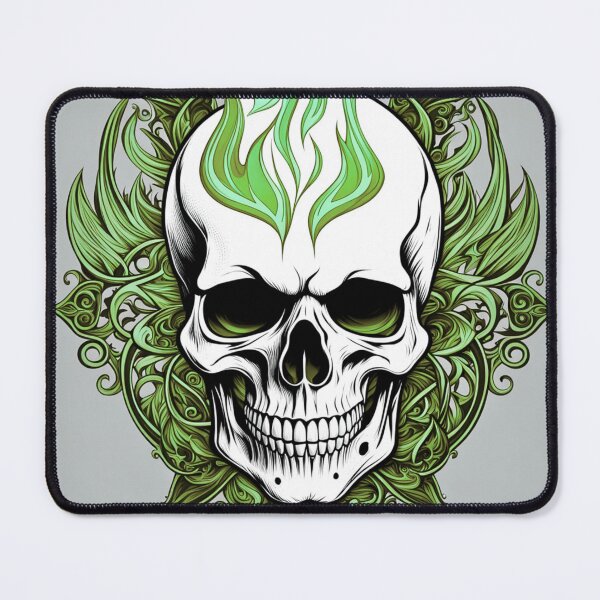 Item preview, Green Flaming Skull designed and sold by SumSnarky.
