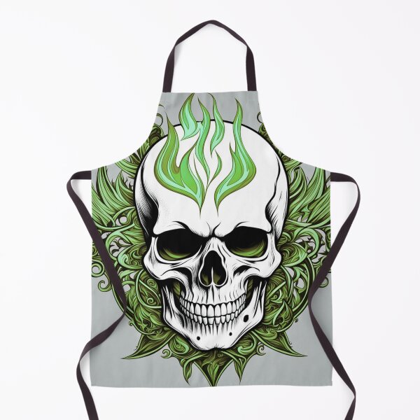 Item preview, Green Flaming Skull  designed and sold by SumSnarky.