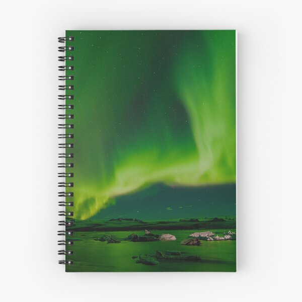 Item preview, Greenland Northern Lights Aurora Borealis Over Icebergs designed and sold by GraTEEtude.