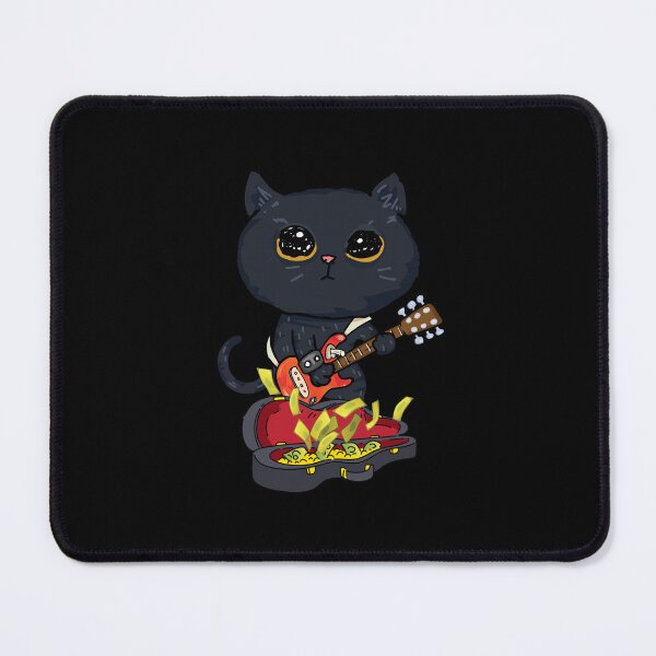 Item preview, Black cat play guitar designed and sold by CATTAROCK.