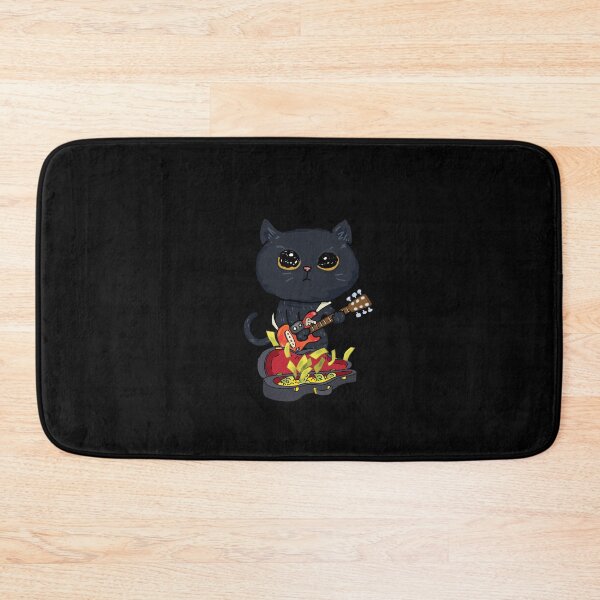 Item preview, Black cat play guitar designed and sold by CATTAROCK.