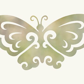 Artwork thumbnail, Butterfly Artistic Silhouette Design with Green Blur by Bekah Grace