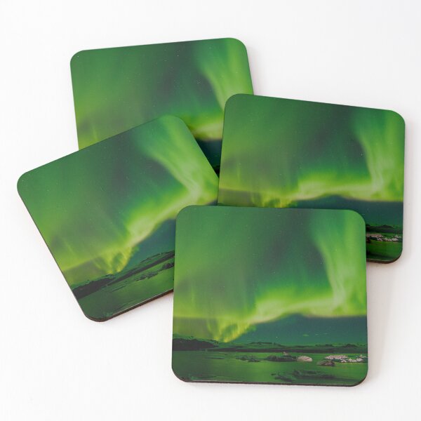 Item preview, Greenland Northern Lights Aurora Borealis Over Icebergs designed and sold by GraTEEtude.