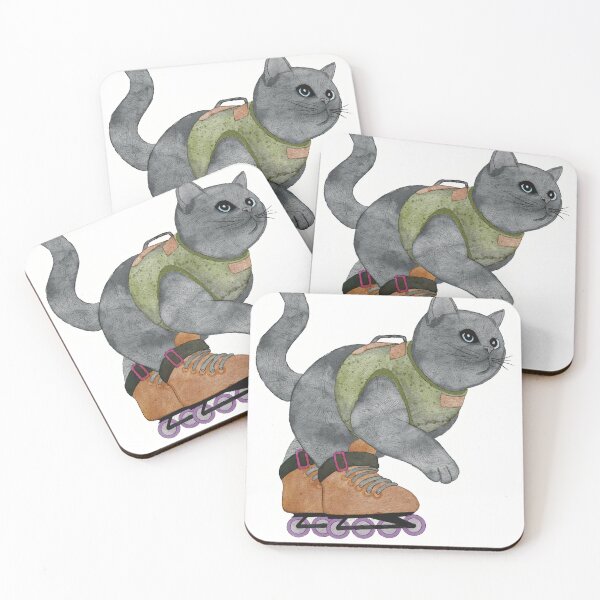 Item preview, Happy cat raiding on in-line skate designed and sold by Znikoma.