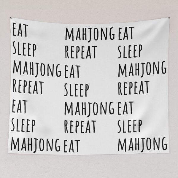 Item preview, Eat Sleep Mahjong Repeat designed and sold by EmeraldeaArt.
