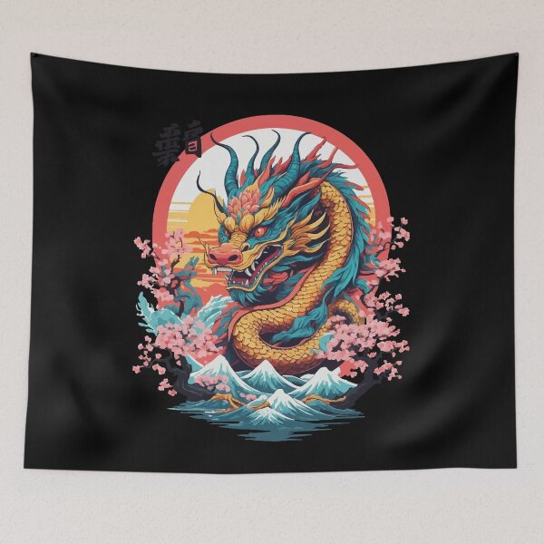 Item preview, Japanese Dragon Design Aesthetic Streetwear designed and sold by LuminOrb.