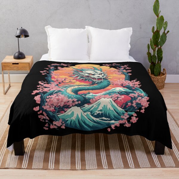 Item preview, Japanese Dragon Cherry Blossom Aesthetic Design designed and sold by LuminOrb.