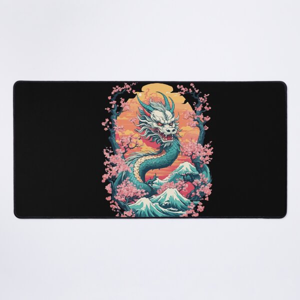 Item preview, Japanese Dragon Cherry Blossom Aesthetic Design designed and sold by LuminOrb.