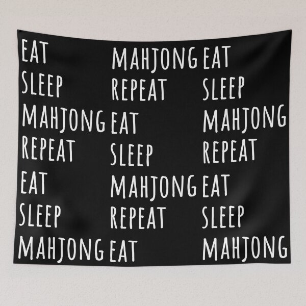 Item preview, Eat Sleep Mahjong Repeat - white designed and sold by EmeraldeaArt.