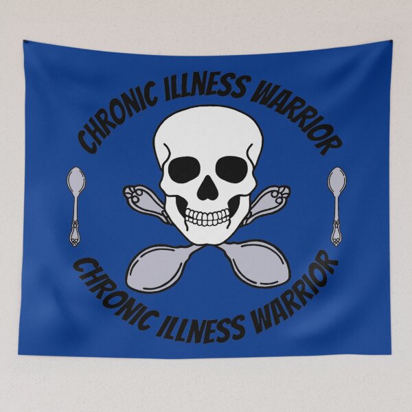Item preview, Chronic illness warrior skull and spoons  designed and sold by Chronic Illness Awareness Shop.