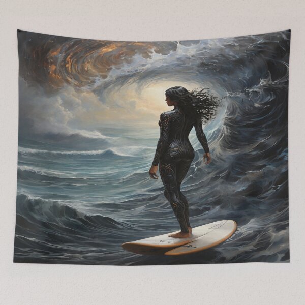 Item preview, Mysterious figure of a female surfer. designed and sold by Cherryblossom50.