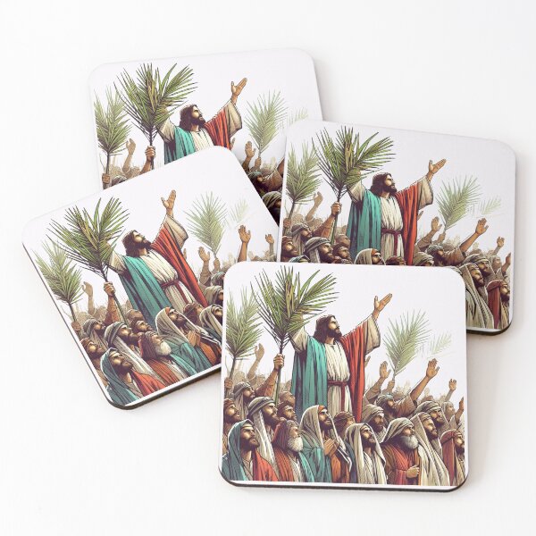 Item preview,  "Rejoicing in Jesus' Arrival with Palm Branches"   designed and sold by PaintMeWorld.