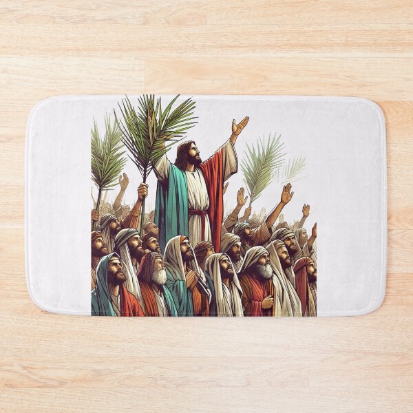 Item preview,  "Rejoicing in Jesus' Arrival with Palm Branches"   designed and sold by PaintMeWorld.