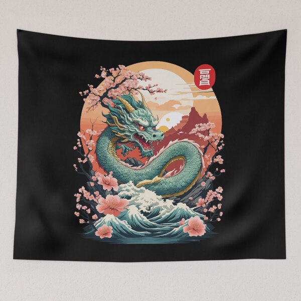Item preview, Japanese Dragon Tattoo Aesthetic Streetwear designed and sold by LuminOrb.