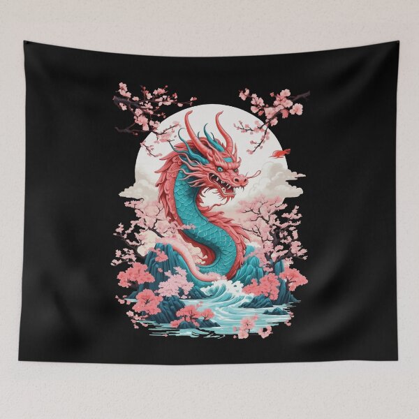 Item preview, Japanese Dragon Aesthetic Streetwear Design designed and sold by LuminOrb.