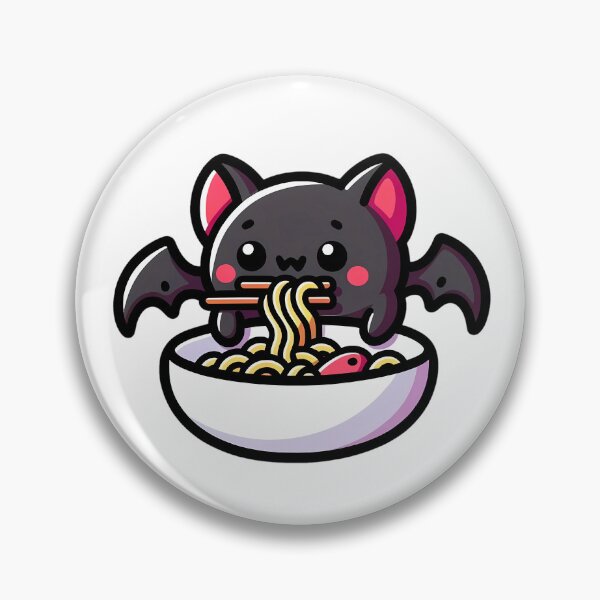 Item preview, Kawaii Bat Eating Ramen designed and sold by PeelZinc.