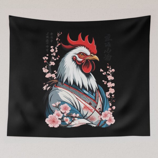 Item preview, Samurai image retro design rooster martial arts designed and sold by LuminOrb.
