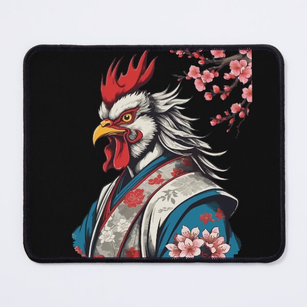 Item preview, Samurai rooster in Ukiyo-e style retro design designed and sold by LuminOrb.