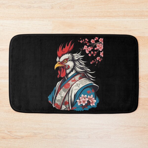Item preview, Samurai rooster in Ukiyo-e style retro design designed and sold by LuminOrb.