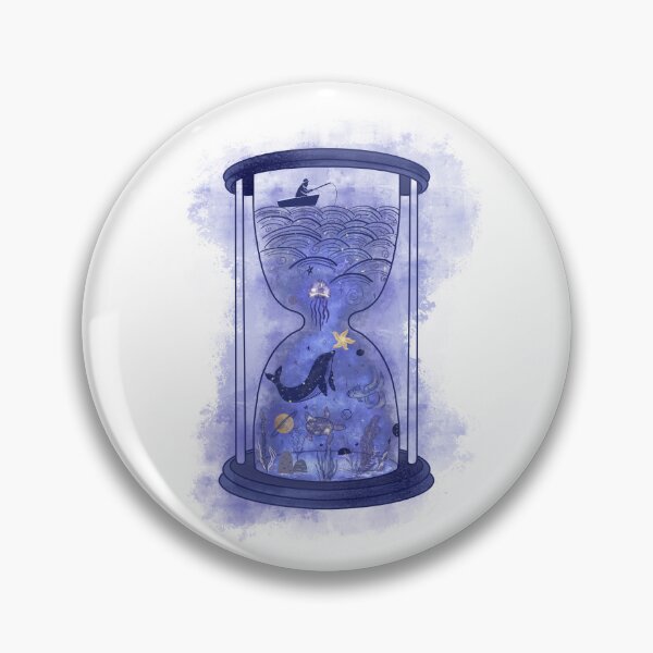 Item preview, Space fishing: celestial Hourglass Illustration with cosmic ocean designed and sold by Wolshebnaja.