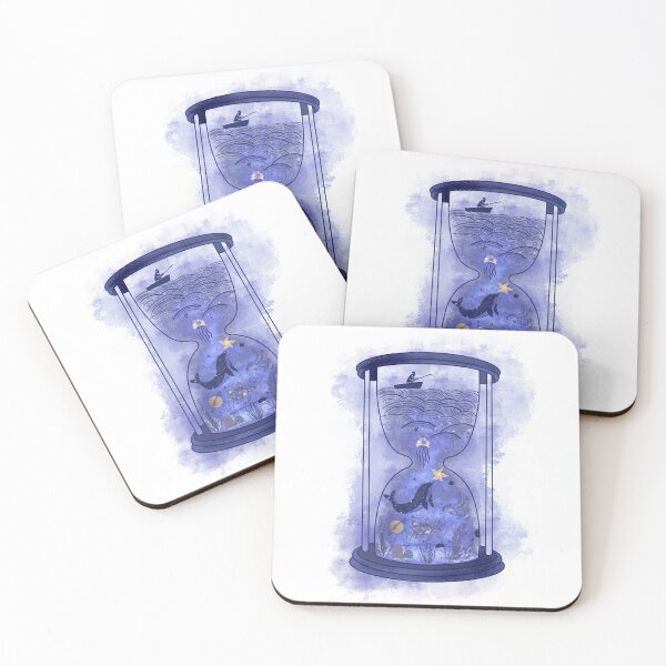 Item preview, Space fishing: celestial Hourglass Illustration with cosmic ocean designed and sold by Wolshebnaja.