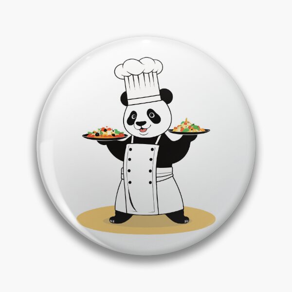 Item preview, Panda chef presenting food designed and sold by twisted-dot.