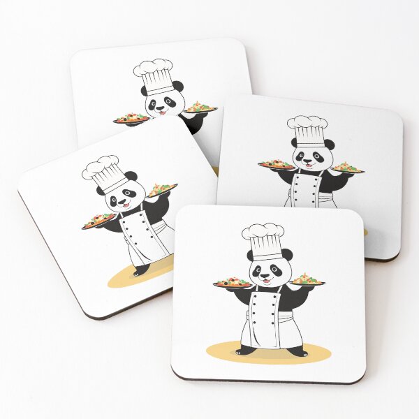 Item preview, Panda chef presenting food designed and sold by twisted-dot.
