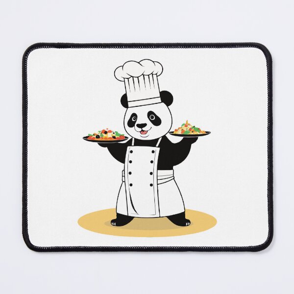 Item preview, Panda chef presenting food designed and sold by twisted-dot.