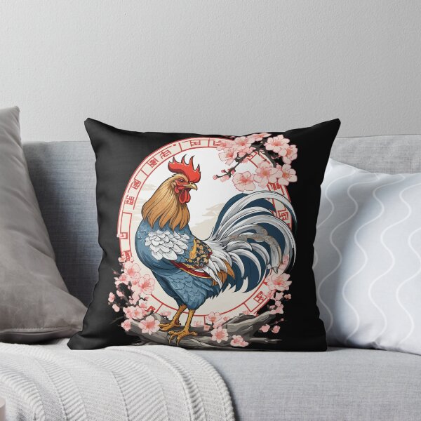 Item preview, Asian Rooster With Cherry Blossom Aesthetic designed and sold by LuminOrb.