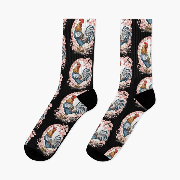 Item preview, Asian Rooster With Cherry Blossom Aesthetic designed and sold by LuminOrb.
