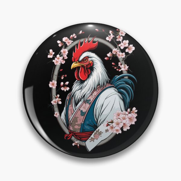 Item preview, Samurai image rooster vintage martial arts aesthetic designed and sold by LuminOrb.