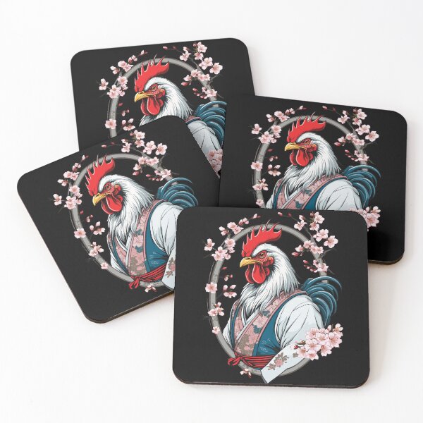 Item preview, Samurai image rooster vintage martial arts aesthetic designed and sold by LuminOrb.