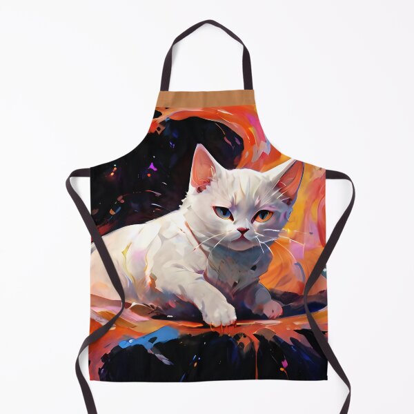 Item preview, white cat and colorful splash designed and sold by KiraChie.