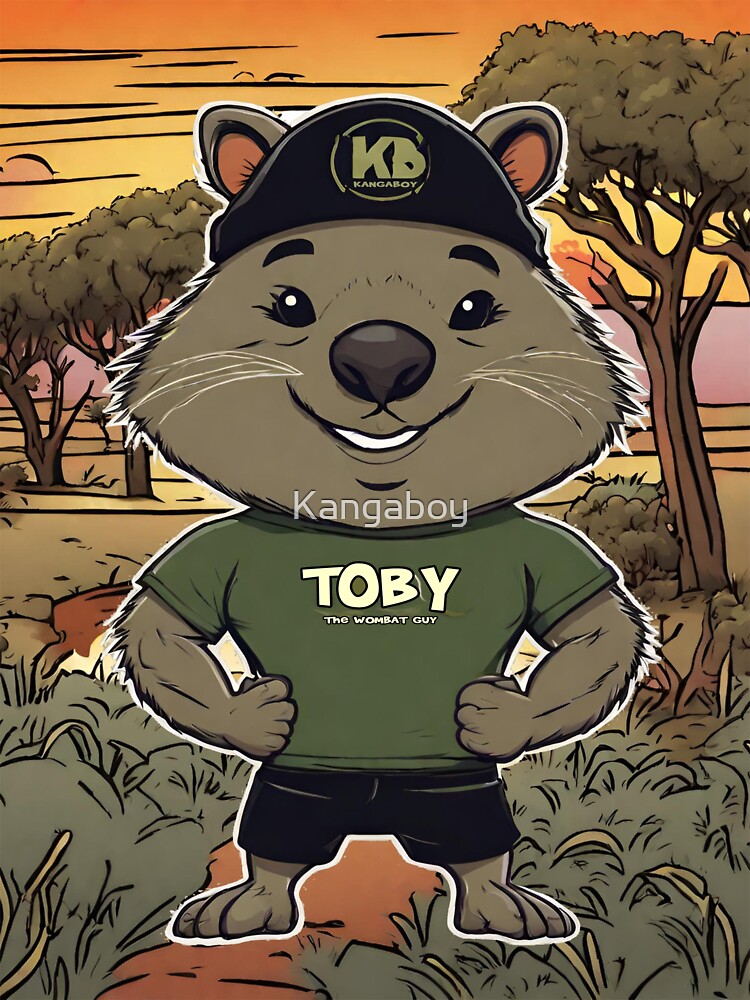 Thumbnail 3 of 3, Sticker, TOBY The Wombat Guy Charity Design designed and sold by Kangaboy.