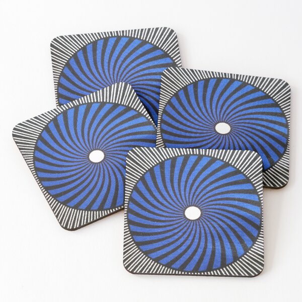 Item preview, Blue black cirlcle pattern designed and sold by textileprint.
