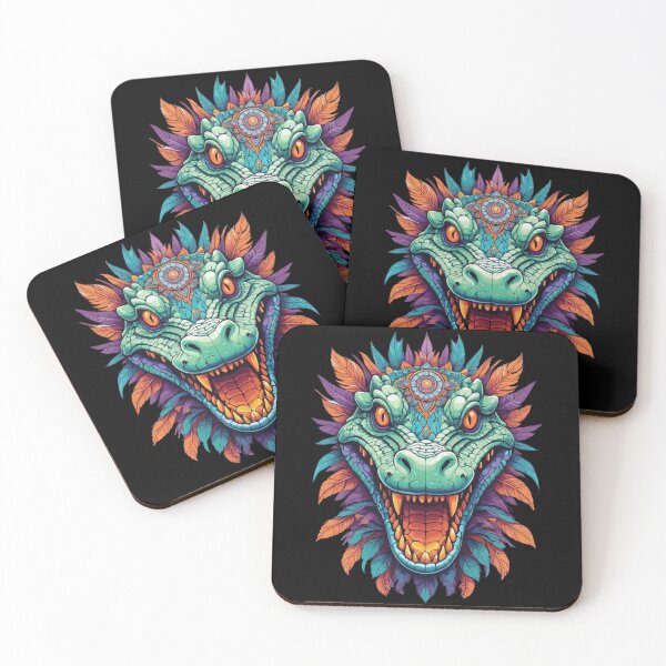Item preview, Crocodile mandala animal spirit dream catcher design designed and sold by LuminOrb.