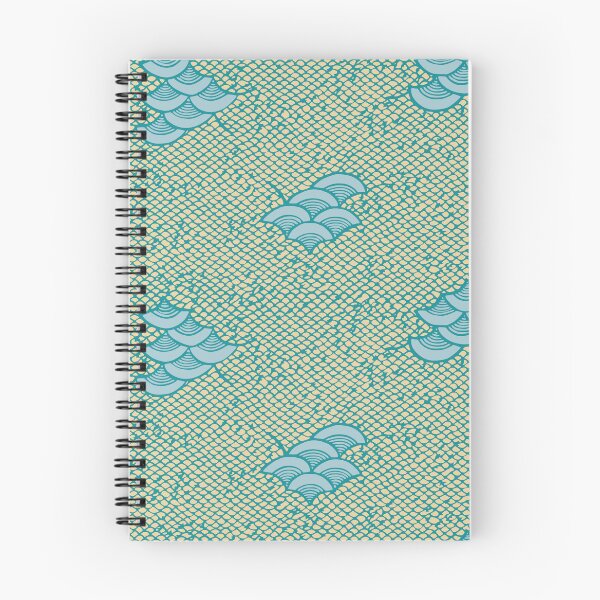 Item preview, Fish scales and waves - Japanese vintage kimono pattern designed and sold by Japan Design Prints.