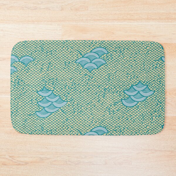 Item preview, Fish scales and waves - Japanese vintage kimono pattern designed and sold by Japan Design Prints.
