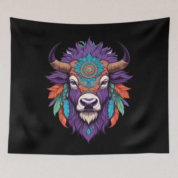 Item preview, Bison Spiritual Mandala Dream Catcher Design designed and sold by LuminOrb.