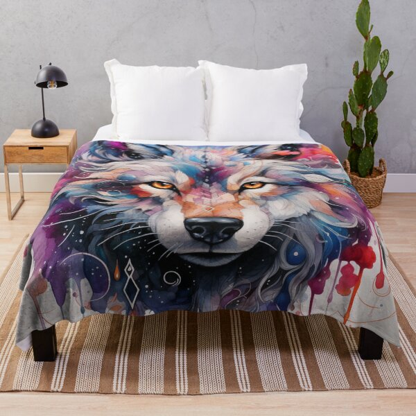 Item preview, mystical wolf, watercolor, mandala designed and sold by MaraDigitalart.